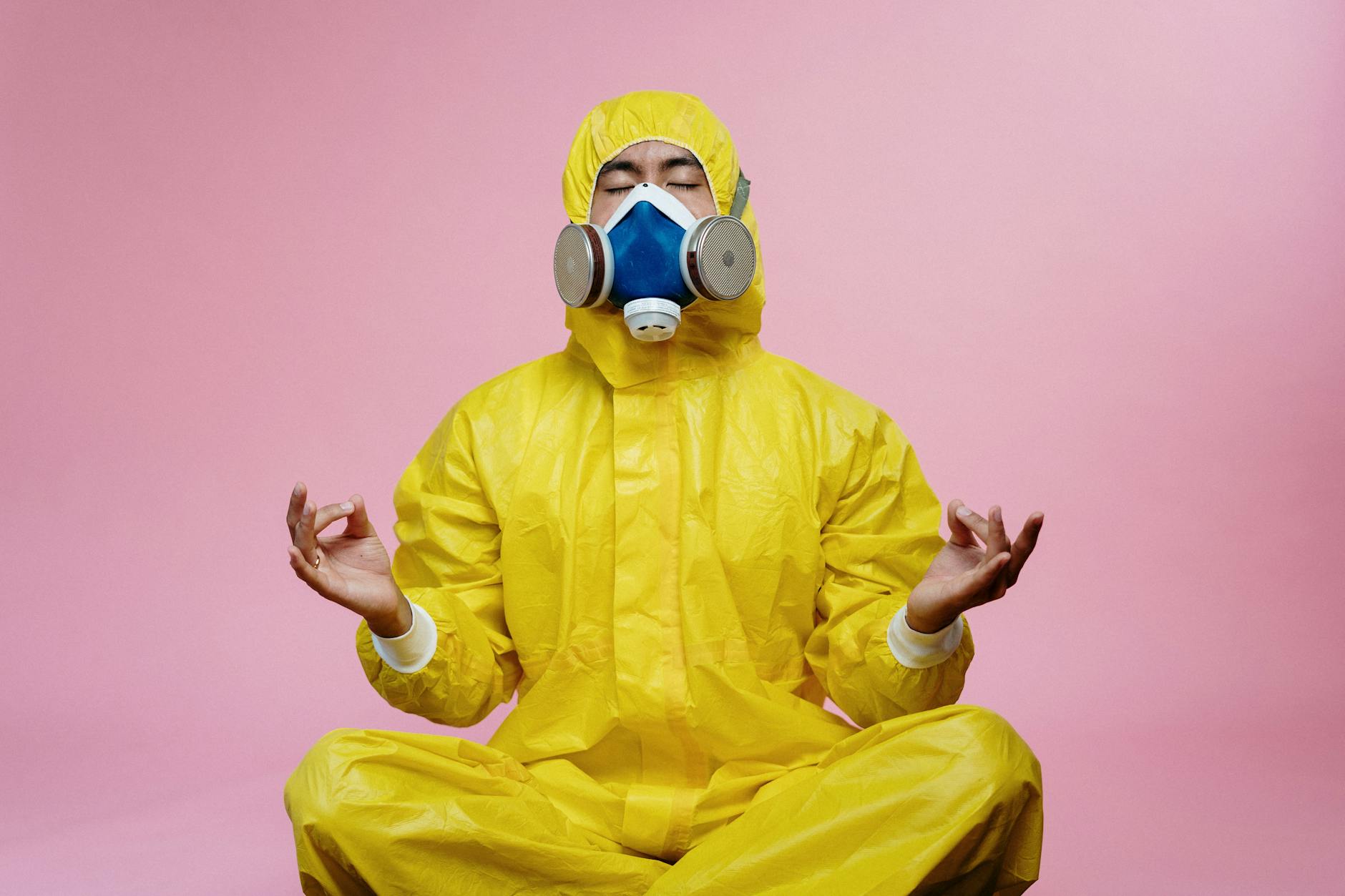 man in yellow protective suit